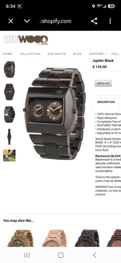 Watch made of wood for men