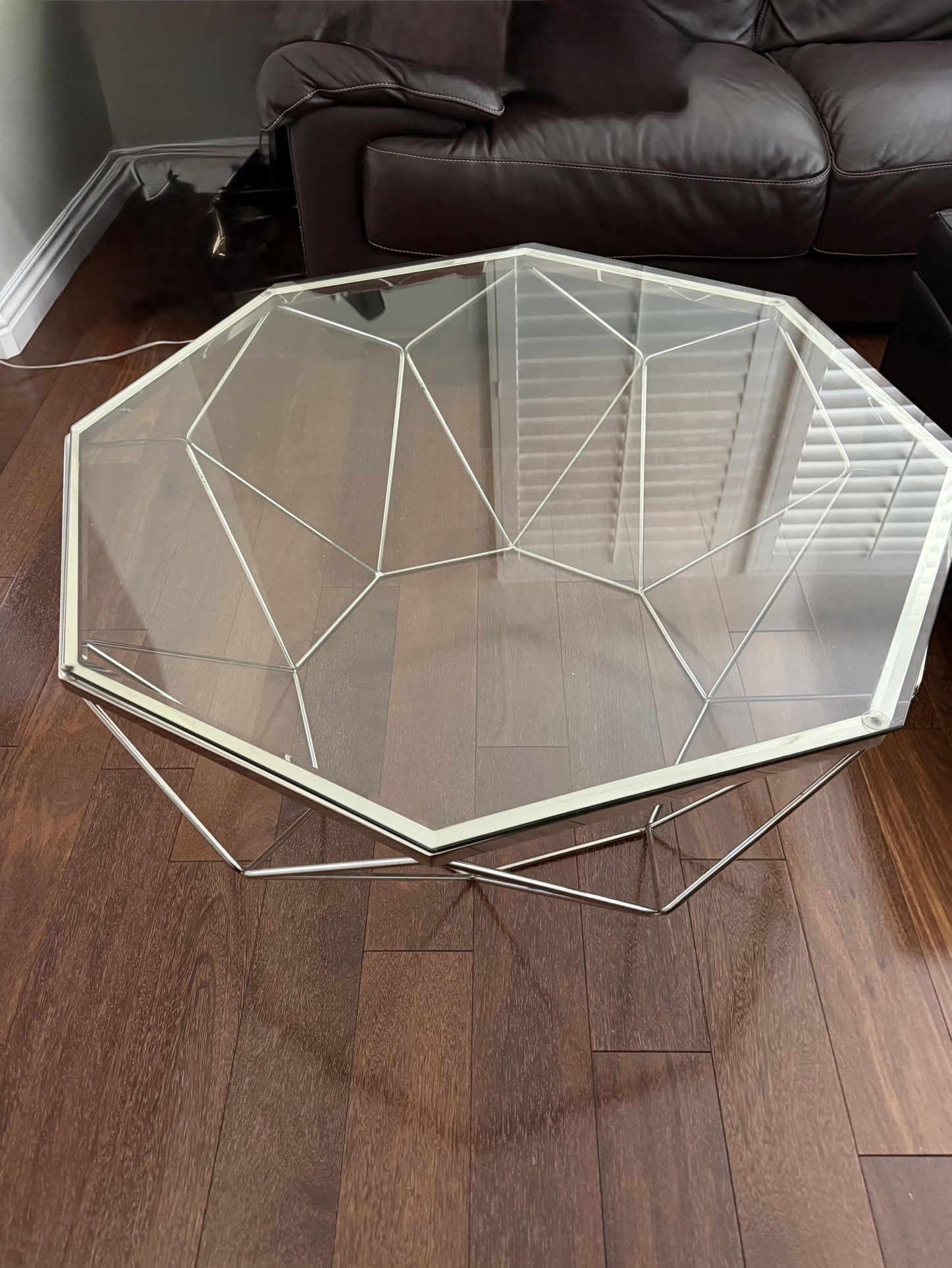 Free Octagon Glass - Chrome Coffee table