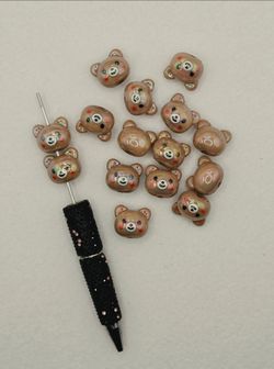 Bear Head Acrylic Beads