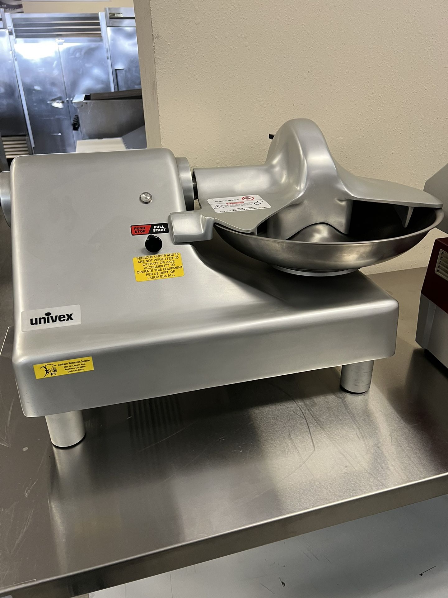 Univex BC14 14" Diam. Stainless Bowl Cutter, 24 RPM, 3500 cuts/min, 115v