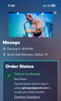 Masego Ticket 8/4/2026 South Side Ballroom Fix Your Face! Dallas Texas