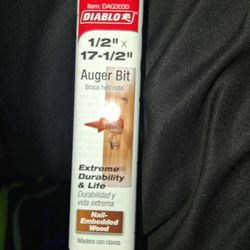 New Diablo 1/2" X 17-1/2" Auger Bit