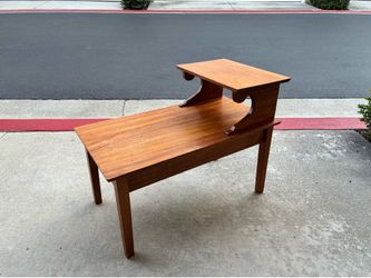 Vintage Mid-Century Modern Two-Tier Side Table / Telephone Table