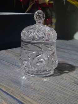 Glass Sugar Dish - Crystal Snail Pattern