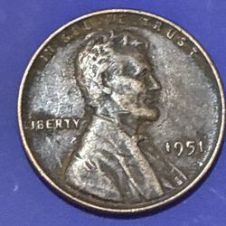 1951 No Mark Philadelphia Mint Lincoln Memorial Cent 