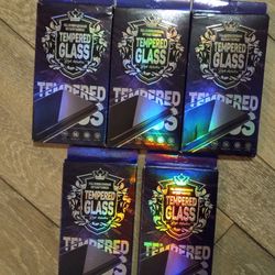 Lot Of 5 Mmy 3 pack tempered glass screen protector and clear case. Iphone 11, 12,13 ,pro