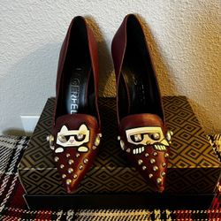 Womens sz8.5 KARL LAGERFELD Casias Pointed Toe Pump