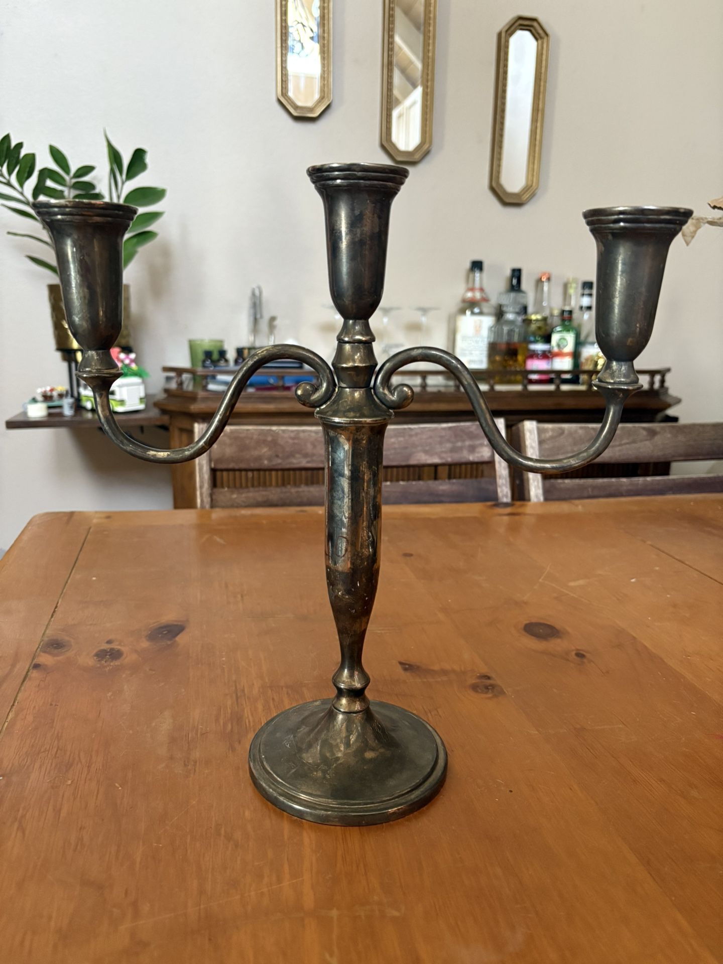 Elegant Silver Godinger Candelabra – Holds 3 Candles