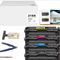 218X Toner Cartridges 4 Pack -218A MFP 3301fdw Toner Replacement for HP 218A 218X Work with Color Laser Pro 3301FDW 3301CDW 3201DW 3301SDW Printer Ink