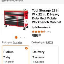 Milwaukee 52" Tool Box Like New With Keys 