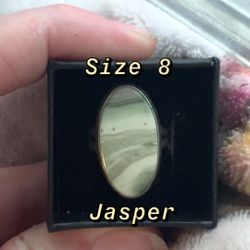 Green Jasper Sterling Sliver Ring 