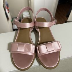 Girls Pink Bow Sandals