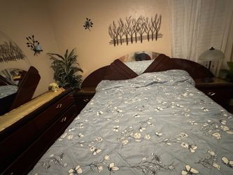 Cherry Wood Bedroom Set with Bed Frame