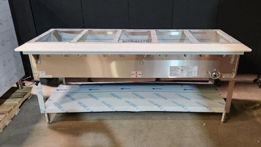 Duke WB304 72 3/8" Hot Food Table 5 Wells & Cutting Board, Natural Gas Overstock