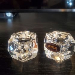 Antique  Crystal Candle Holders