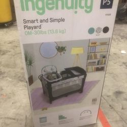ingenuity Smart and Simple Portable Playard with Changing Table, playpen, bassinet