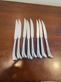 Vintage Korean Pistol Grip Steak Knives Set Of 8