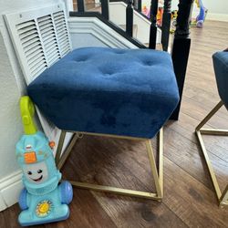 2 Velvet Ottoman Stool