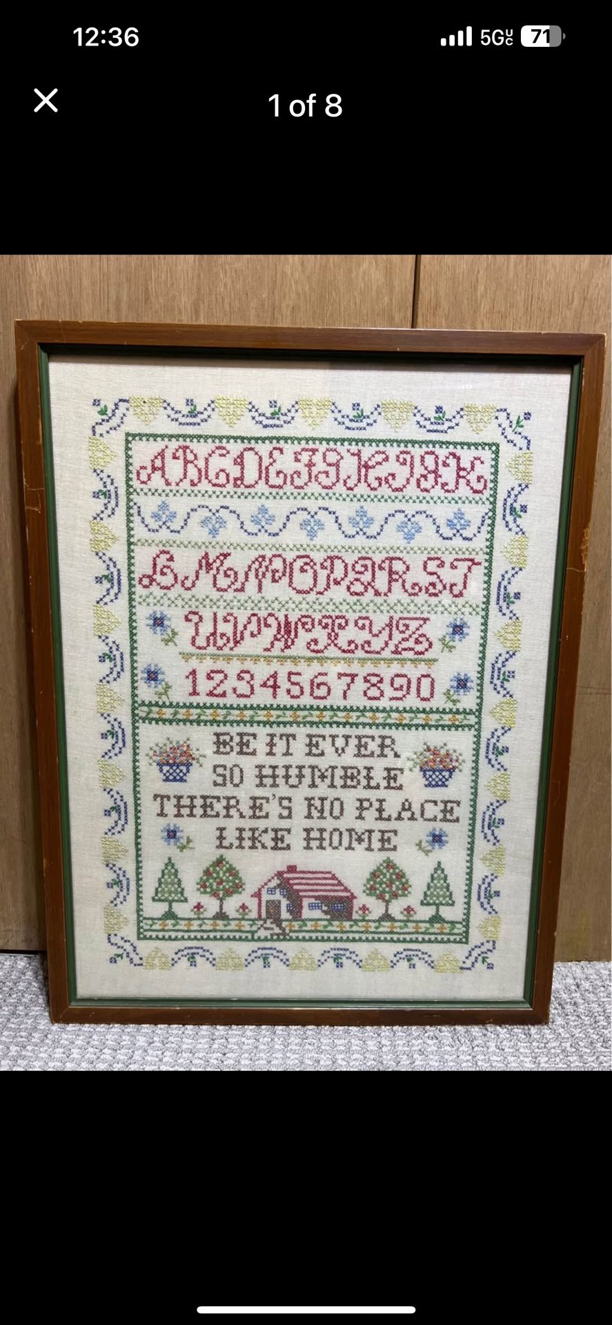 Antique Embroidered Sampler