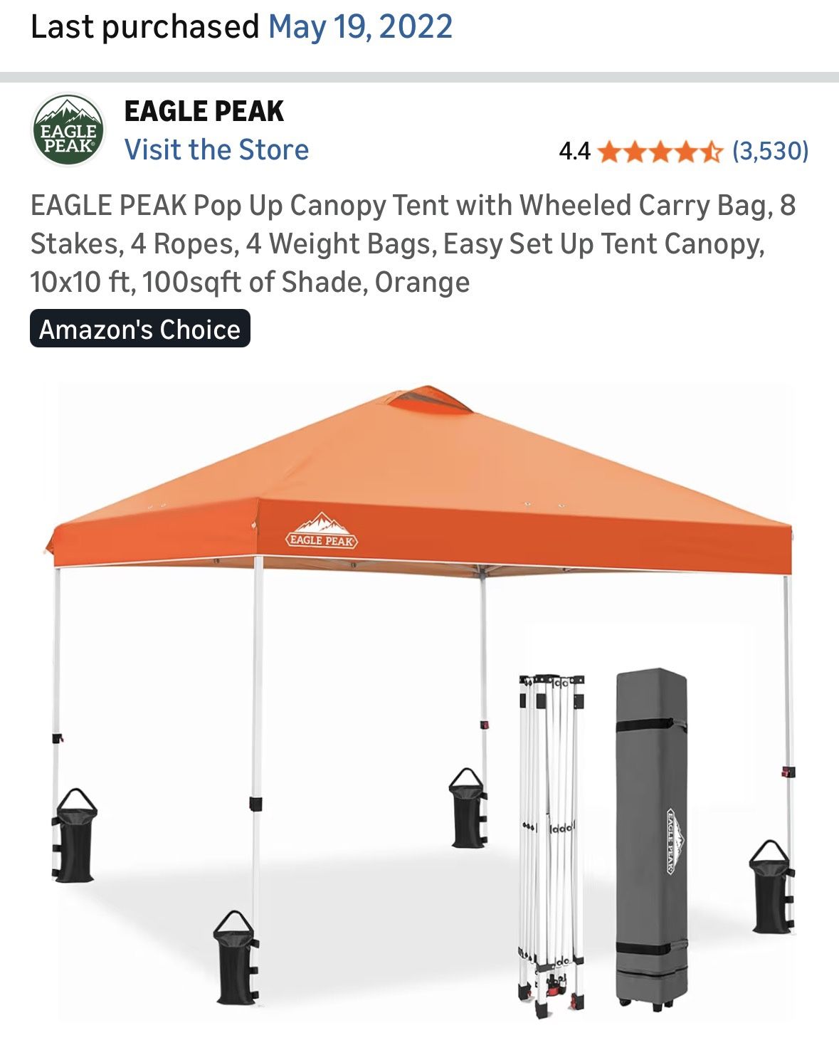 Canopy Tent With 1 Wall And Weights