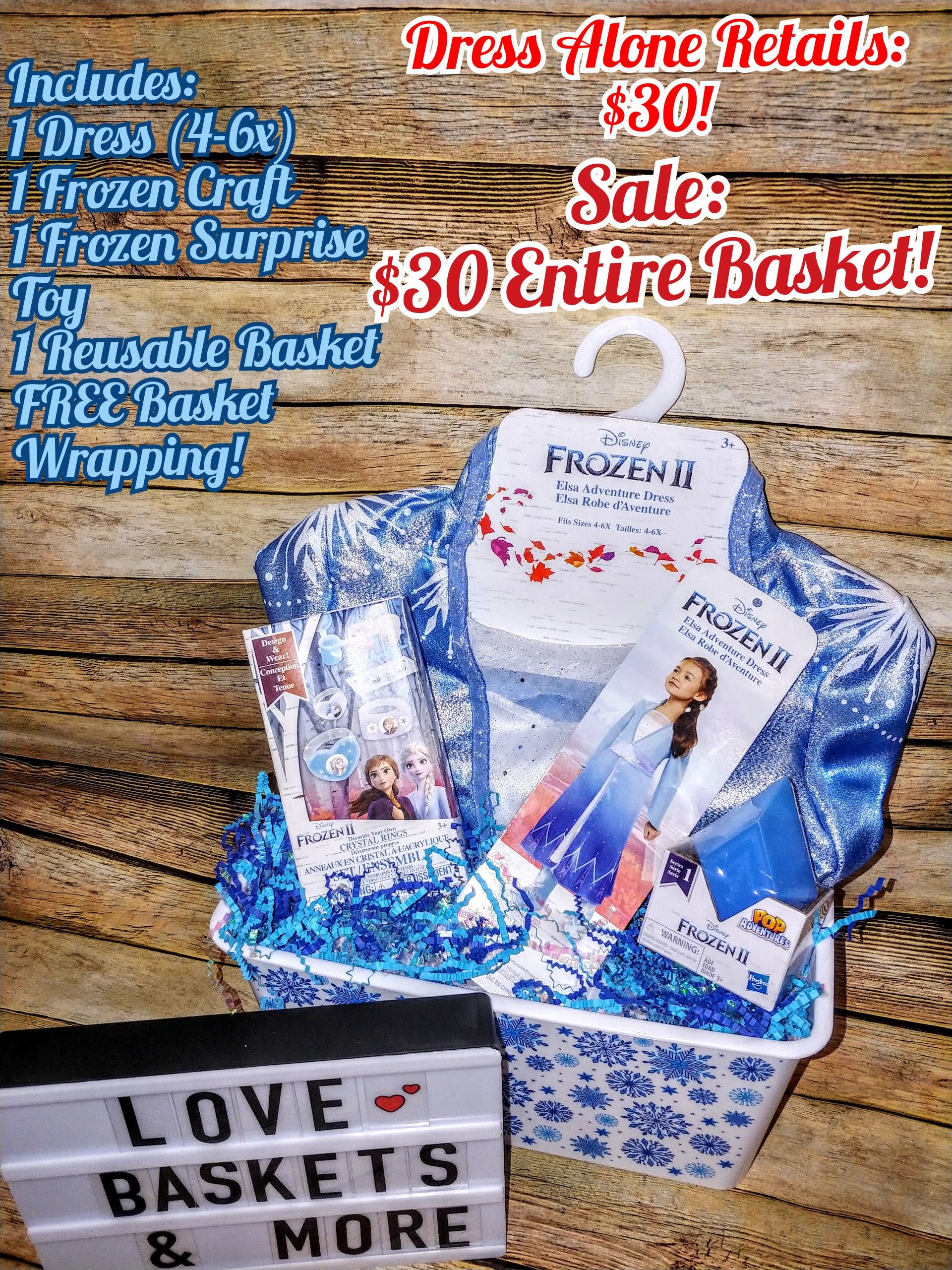 Elsa / Anna Frozen Dress Basket