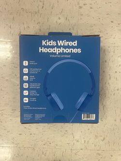 Headphones - Brand New Blue Kids Wired Volume Limited Headset.