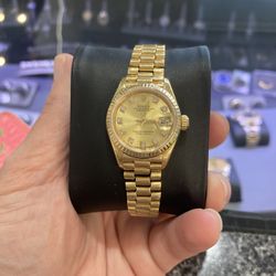 Rolex Lady-Datejust 69178 Gold President Bracelet with Gold Bezel