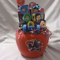Boys Gift Basket DC Superman And Super Friends Red 