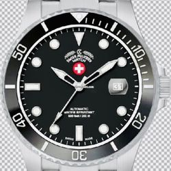 CX Swiss Military Invincible Diving Watch ETA Automatic 20ATM Silver Dial 3010