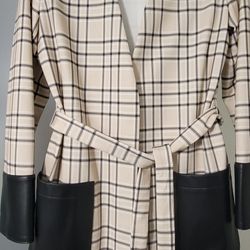 Belted Plaid Coatigan – Lightweight Spring/Fall Layering