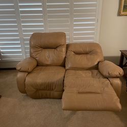 Electric Recliner Brown Leather 