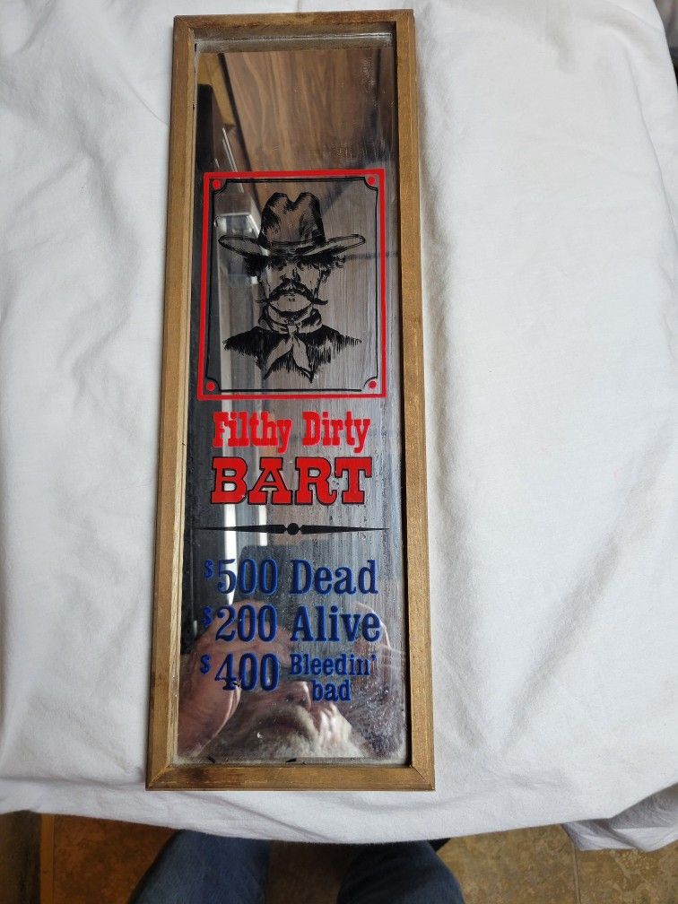 , Novility Mirror, " Wanted" Wall Plaque