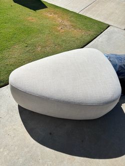 Beige Fabric Ottoman