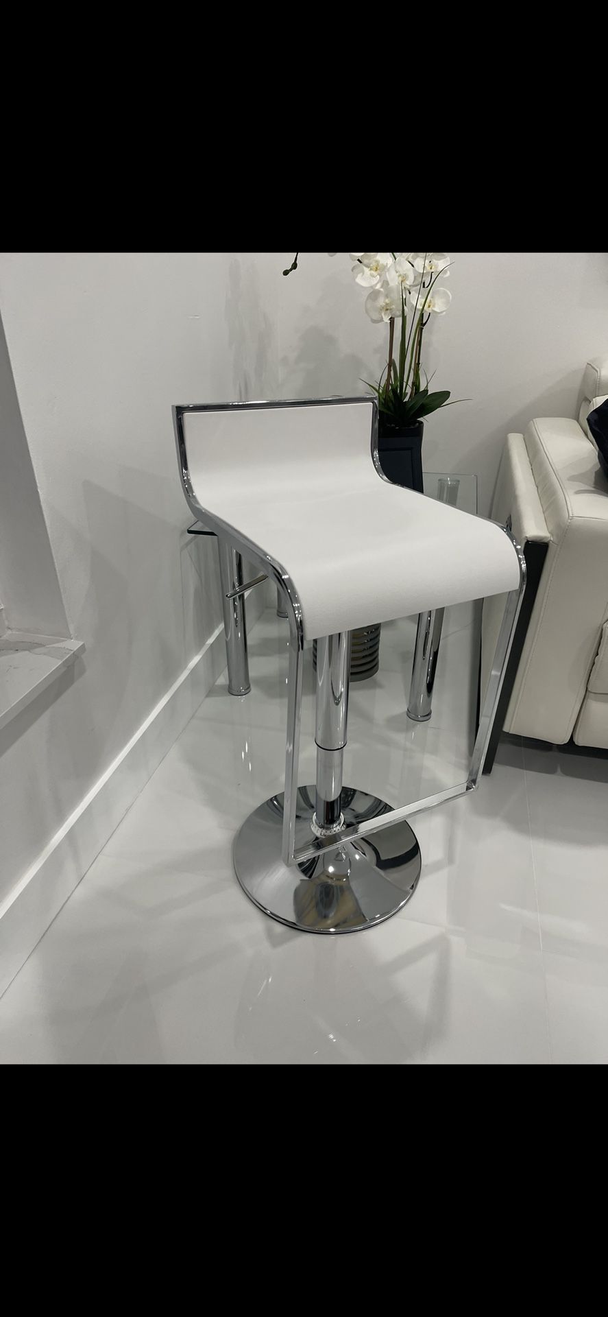 New One White Adjustable Stool Chair 