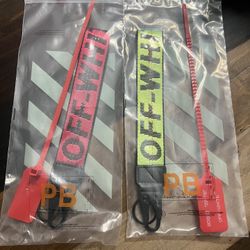2 X OFFWHITE Industrial Keychain Belt Strap ID Holder Wrist