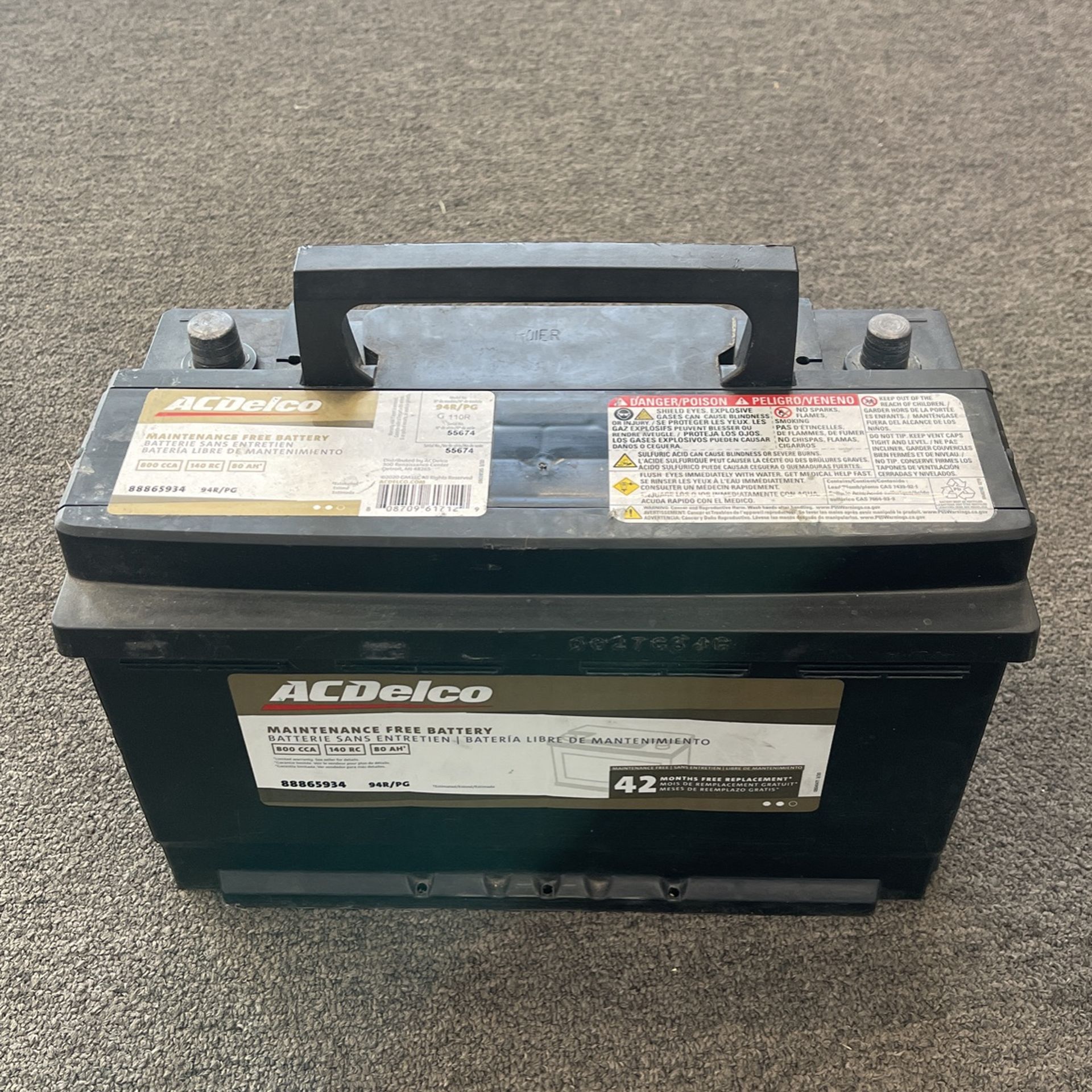 ACDelco Maintenance Free Battery 94R/PG