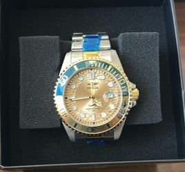 Invicta Pro Diver Men’s 43mm Green Gold Dial Two Tone Steel Watch New 30948