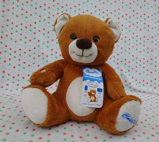 NEW 12" Plush Bear CLOUD PETS Bluetooth Jay A Play As Seen On TV Stuffed Lovey