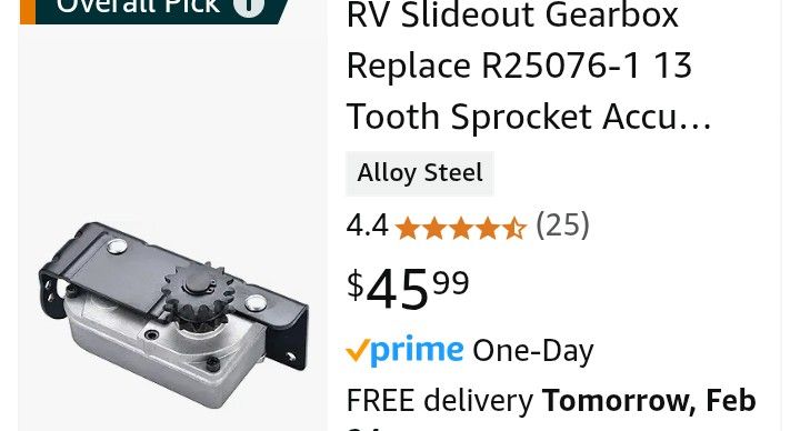 RV Slide out GearBox