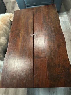 Coffee table real wood and metal