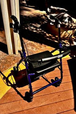 Foldable Adult Walker with seating & storage compartment