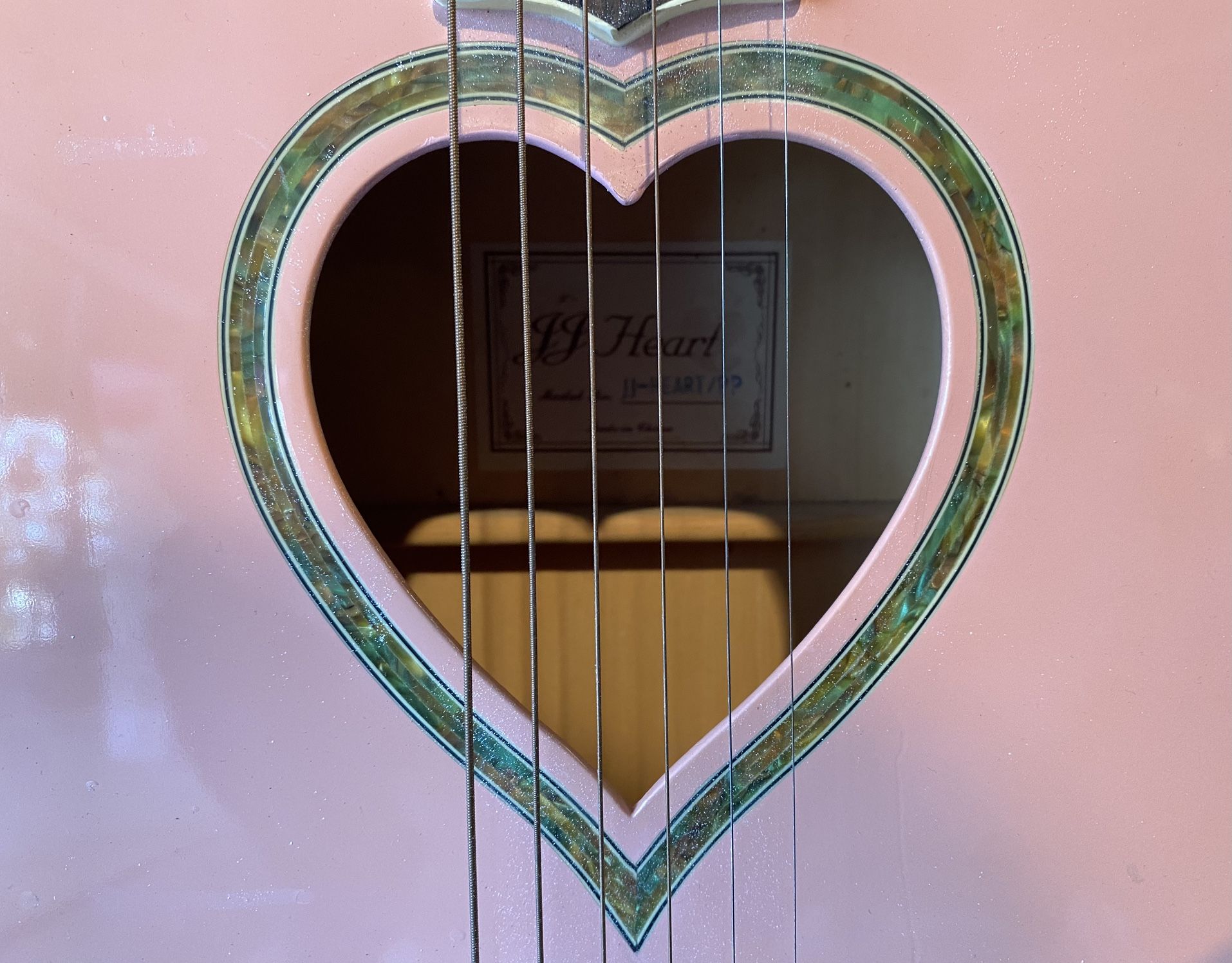 Pink Concert Style Acoustic Guitar by JJ Heart for Sale in Long