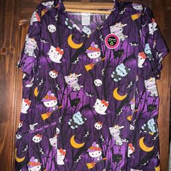 Hello Kitty Purple scrubs size 2X NWT