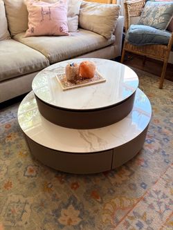 Nested Round Coffee Table - Lift Top & Storage!