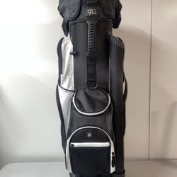 RJ Golf Cart Golf Bag Black 14 Way Divider 7 Pockets Front Drink Cooler Pocket