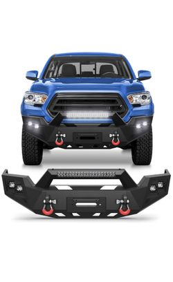 New in the box For 2016-2023 Toyota Tacoma 3rd Gen Front Bumper With Winch Plate &LED Light Bar(D789)