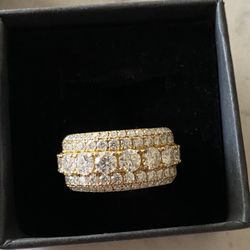 Luxury VVS D Flawless Moissanite Ring - 18K Gold Plated