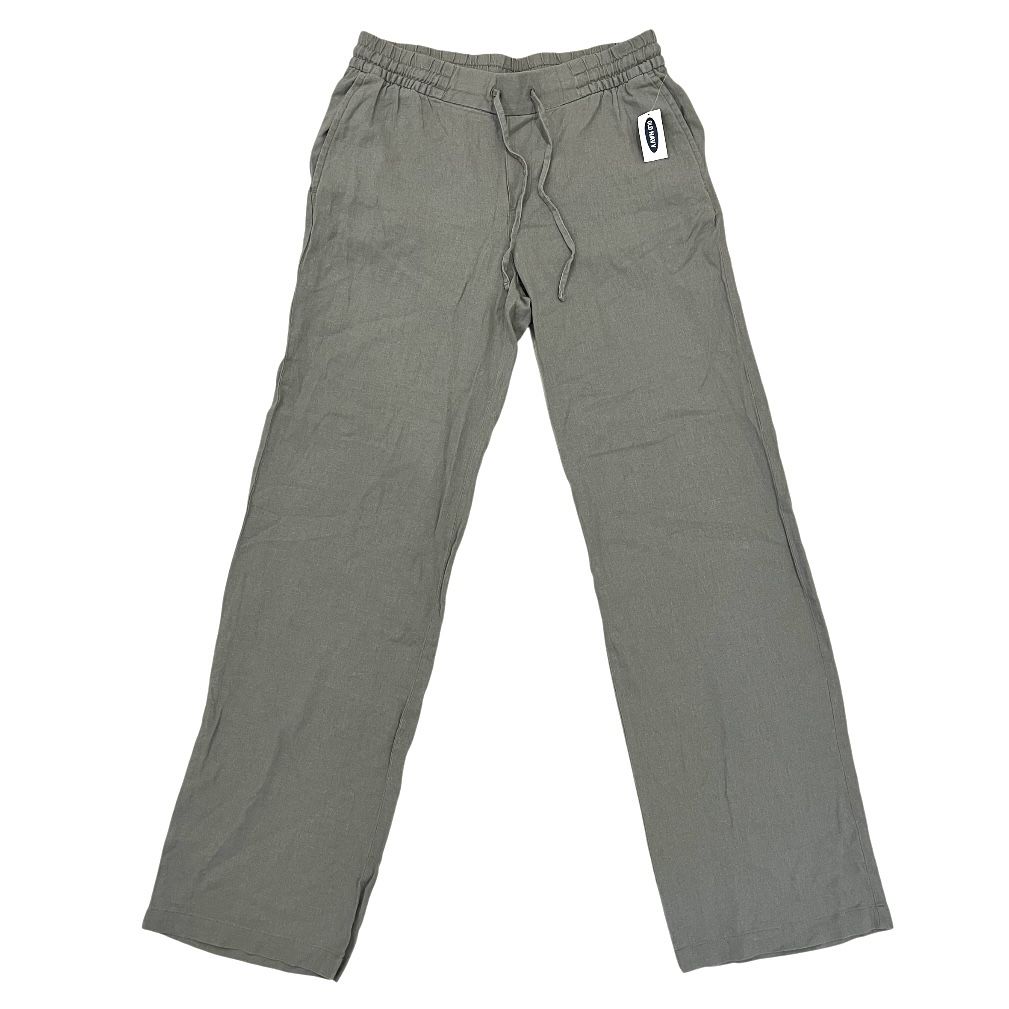 Old Navy Linen Blend Pants Womens S Tall Mid Rise Drawstring Amalgam Khaki
