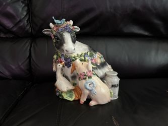 Fitz And Floyd Cow Farm Cookie Jar