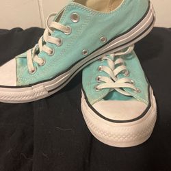 Pre-loved And Taken Care Of- Teal Converse, Chuck Taylor, All Star Low Top